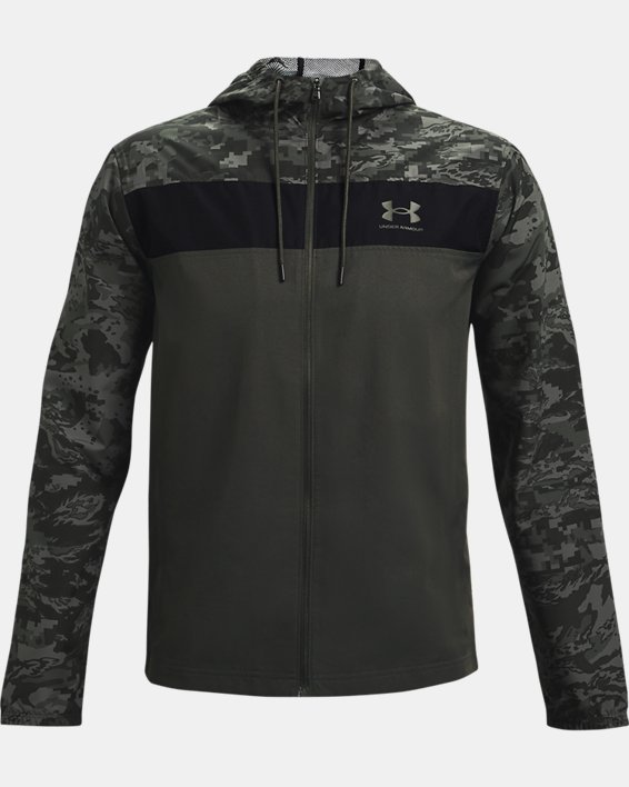 Men's UA Sportstyle Camo Windbreaker Jacket, Green, pdpMainDesktop image number 4